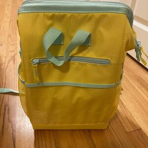 Vibrant Yellow Backpack with Mint Details